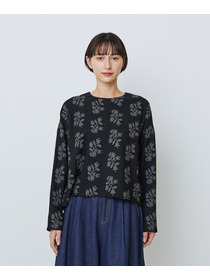 【LOISIR】オリジナル柄刺繍ボクシーブラウス 詳細画像 ブラック系その他 7