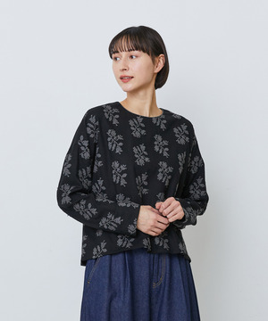 【LOISIR】オリジナル柄刺繍ボクシーブラウス 詳細画像 ブラック系その他 1