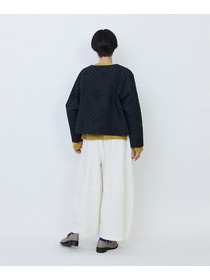 【LOISIR】コットンリネンキルティング風刺繍ノーカラージャケット 詳細画像 ブラック系その他 7