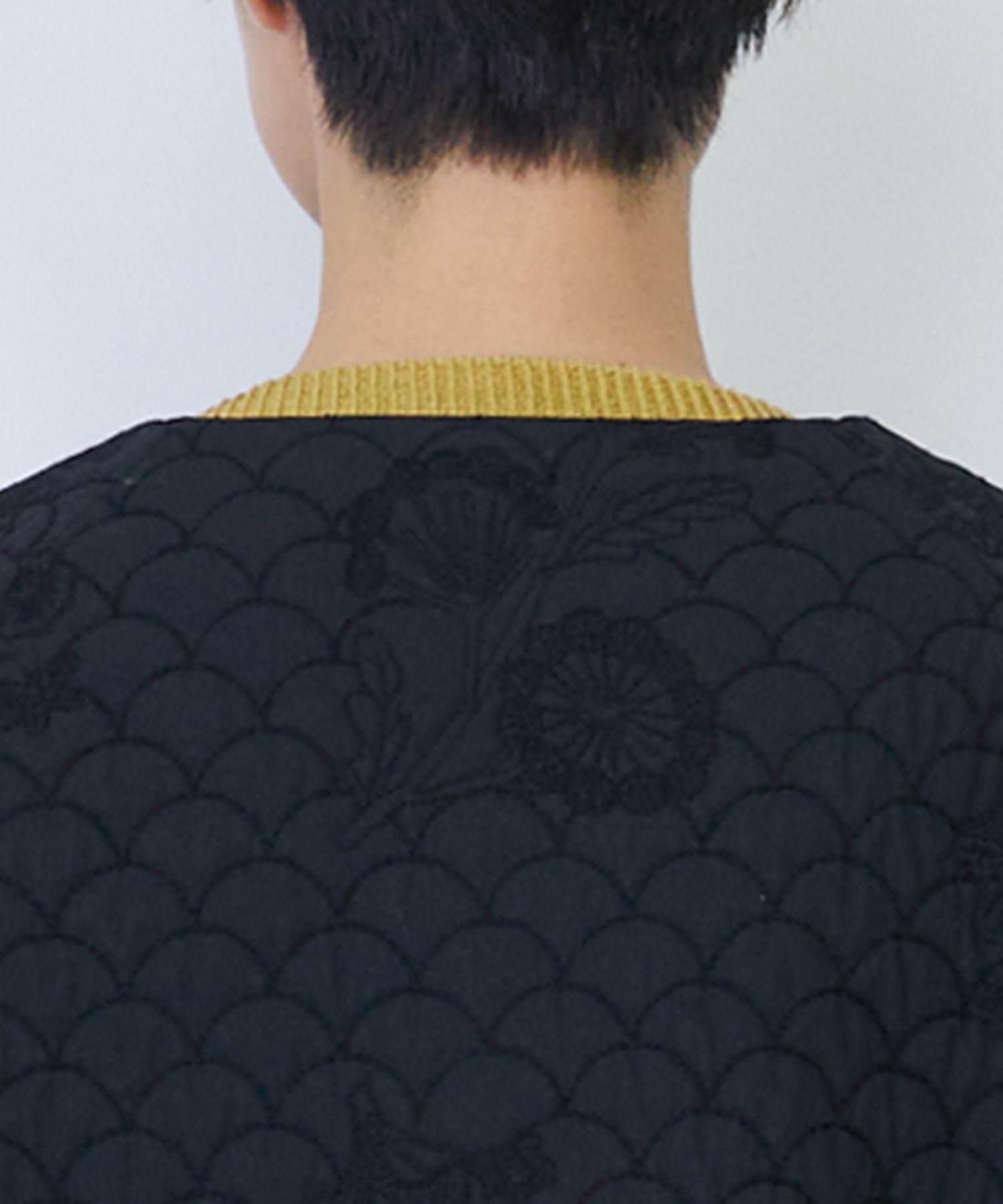 【LOISIR】コットンリネンキルティング風刺繍ノーカラージャケット 詳細画像 ブラック系その他 12