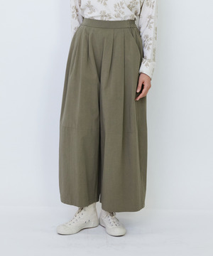 【LOISIR】コットンツイルボトルシルエットパンツ 詳細画像 カーキ 1
