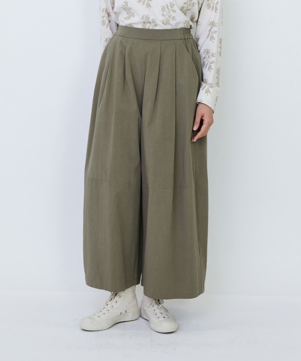 【LOISIR】コットンツイルボトルシルエットパンツ