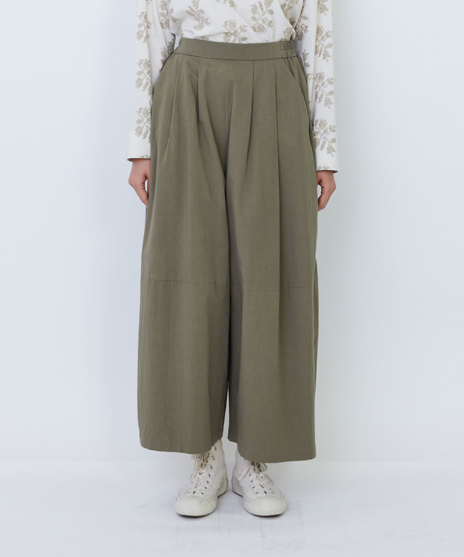 【LOISIR】コットンツイルボトルシルエットパンツ 詳細画像 キナリ 13