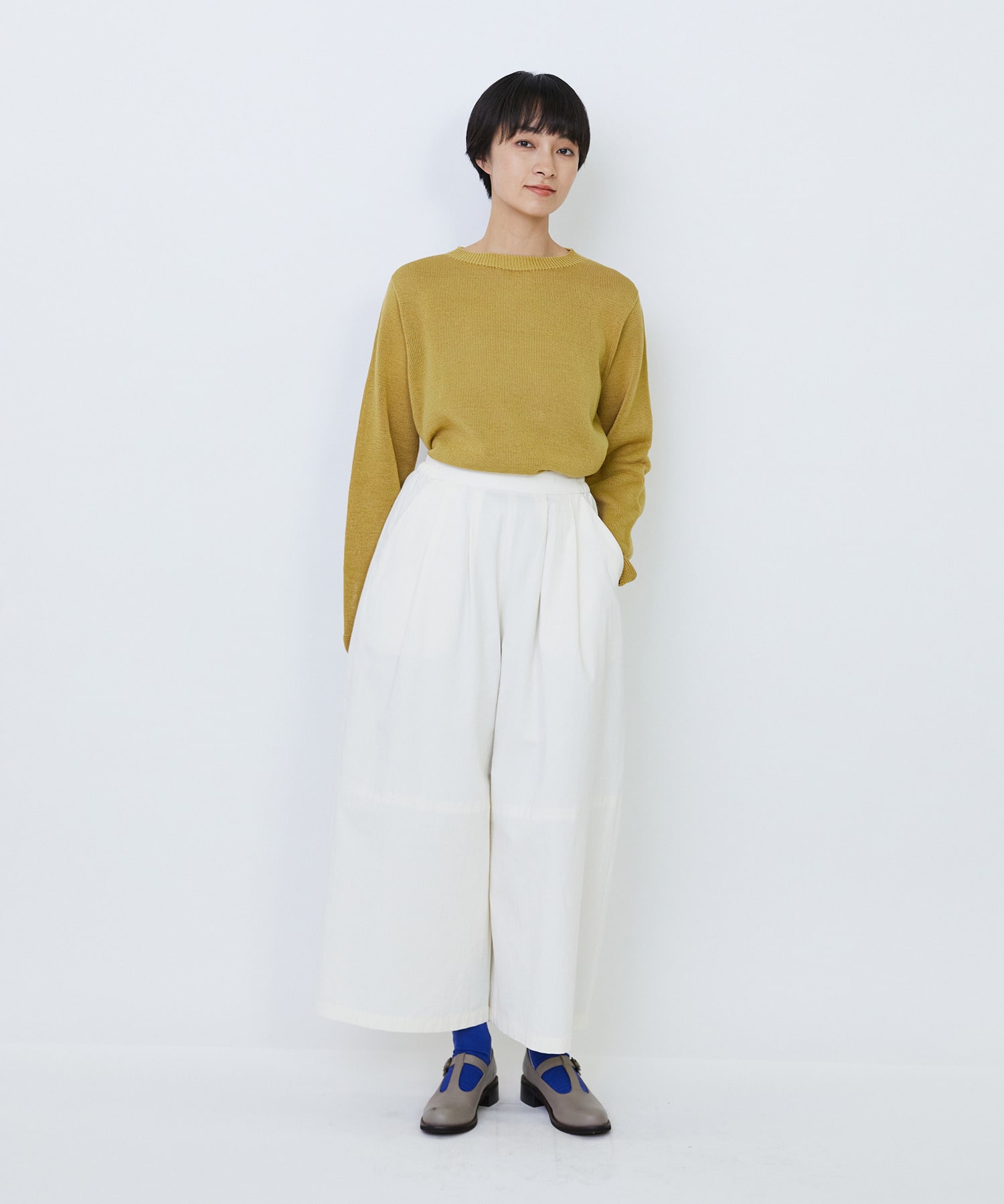 【LOISIR】コットンツイルボトルシルエットパンツ 詳細画像 キナリ 2