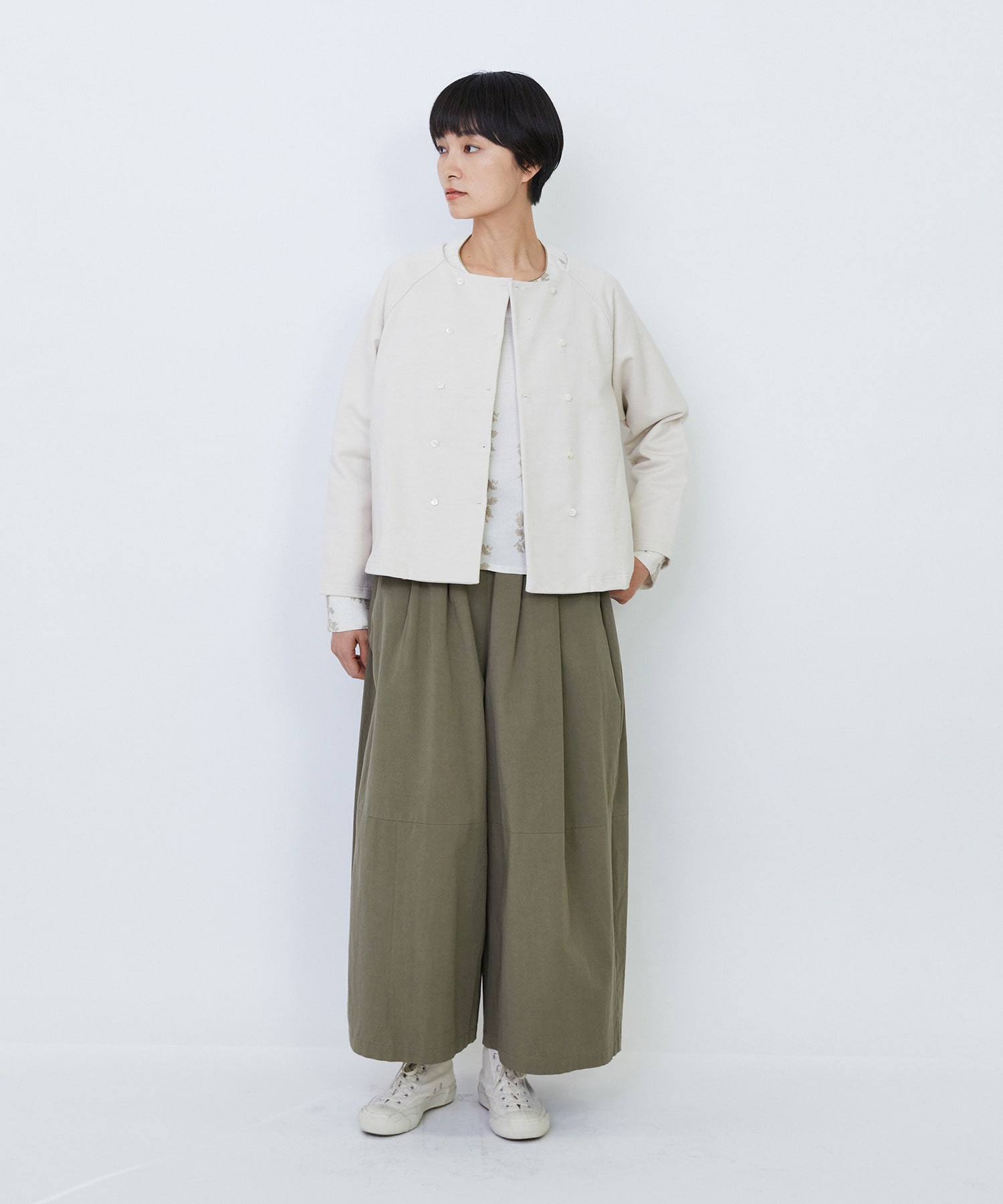 【LOISIR】コットンツイルボトルシルエットパンツ 詳細画像 キナリ 6