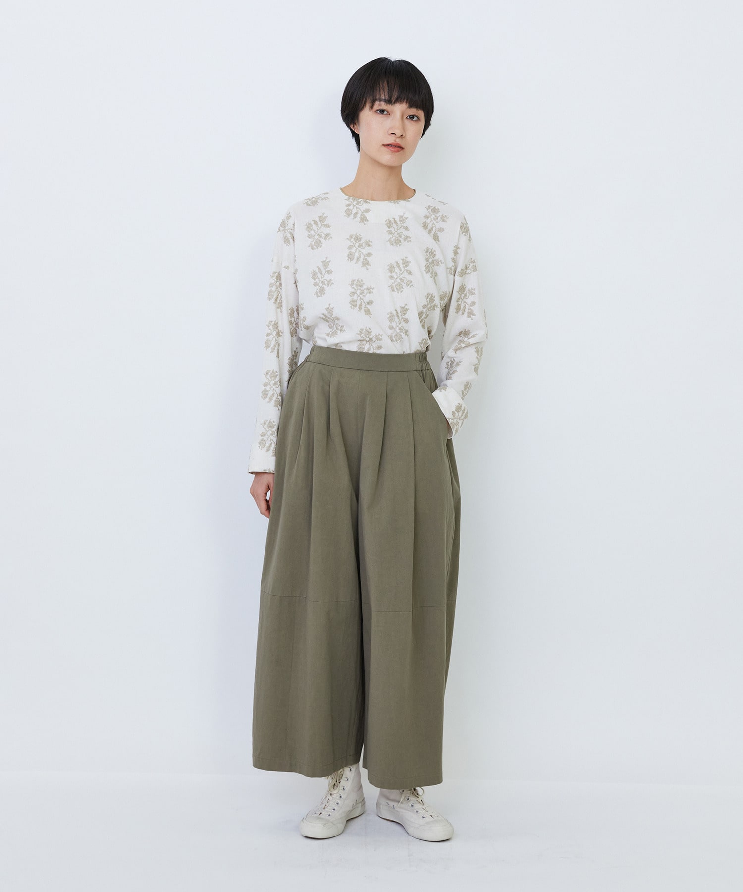 【LOISIR】コットンツイルボトルシルエットパンツ 詳細画像 キナリ 7