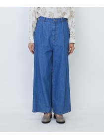 【LOISIR】【MTサイズ有り】綿麻ライトデニムワイドパンツ 詳細画像 ライトインディゴブルー 12