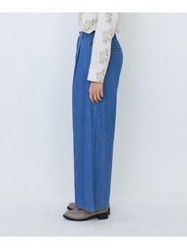 【LOISIR】【MTサイズ有り】綿麻ライトデニムワイドパンツ 詳細画像 ライトインディゴブルー 13