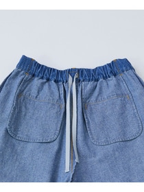 【LOISIR】【MTサイズ有り】綿麻ライトデニムワイドパンツ 詳細画像 ライトインディゴブルー 19