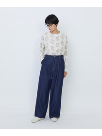 【LOISIR】【MTサイズ有り】綿麻ライトデニムワイドパンツ 詳細画像 ライトインディゴブルー 3