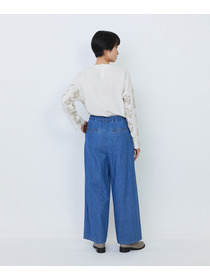 【LOISIR】【MTサイズ有り】綿麻ライトデニムワイドパンツ 詳細画像 ライトインディゴブルー 8