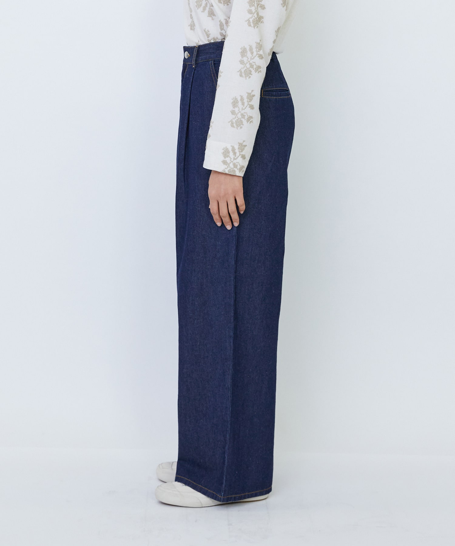 【LOISIR】【MTサイズ有り】綿麻ライトデニムワイドパンツ 詳細画像 ライトインディゴブルー 10