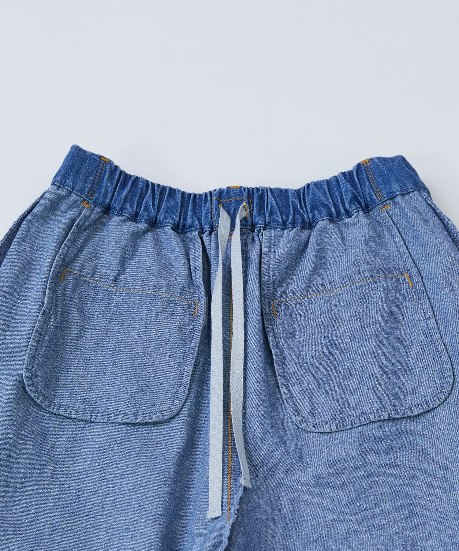 【LOISIR】【MTサイズ有り】綿麻ライトデニムワイドパンツ 詳細画像 ライトインディゴブルー 19