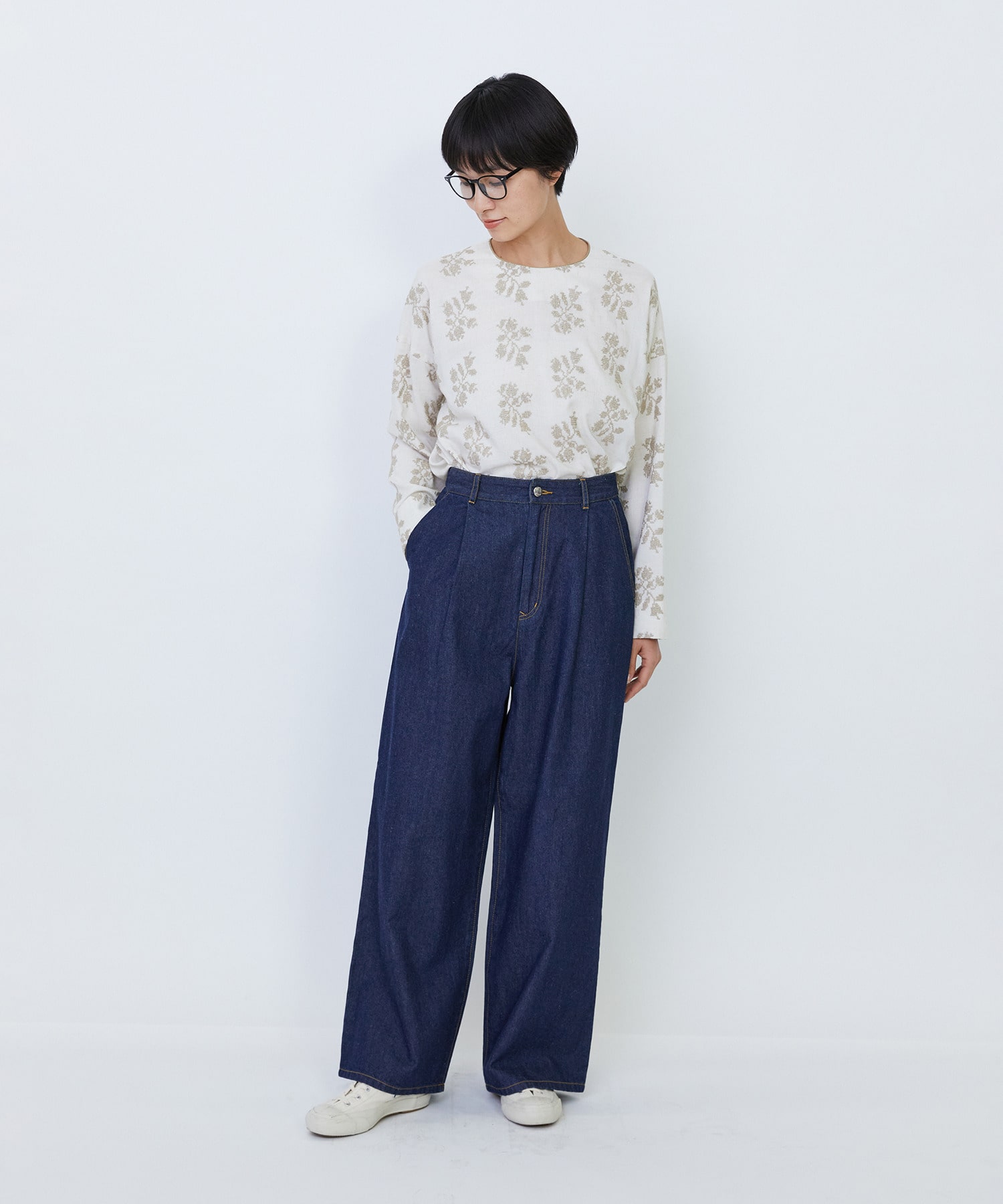 【LOISIR】【MTサイズ有り】綿麻ライトデニムワイドパンツ 詳細画像 ライトインディゴブルー 3