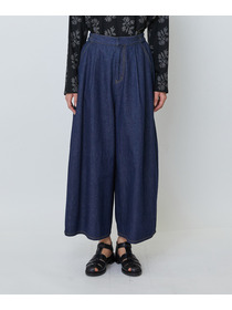 【LOISIR】綿麻ライトデニムボトルシルエットパンツ 詳細画像 インディゴブルー 12