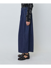 【LOISIR】綿麻ライトデニムボトルシルエットパンツ 詳細画像 インディゴブルー 13