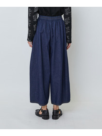 【LOISIR】綿麻ライトデニムボトルシルエットパンツ 詳細画像 インディゴブルー 14