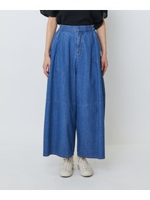 【LOISIR】綿麻ライトデニムボトルシルエットパンツ 詳細画像 インディゴブルー 15