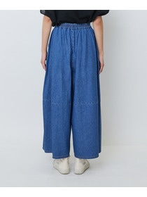 【LOISIR】綿麻ライトデニムボトルシルエットパンツ 詳細画像 インディゴブルー 17