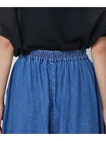 【LOISIR】綿麻ライトデニムボトルシルエットパンツ 詳細画像 インディゴブルー 19