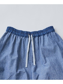 【LOISIR】綿麻ライトデニムボトルシルエットパンツ 詳細画像 インディゴブルー 22