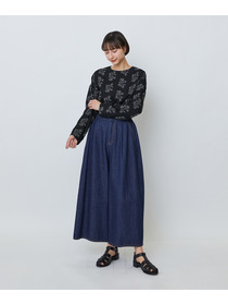 【LOISIR】綿麻ライトデニムボトルシルエットパンツ 詳細画像 インディゴブルー 3