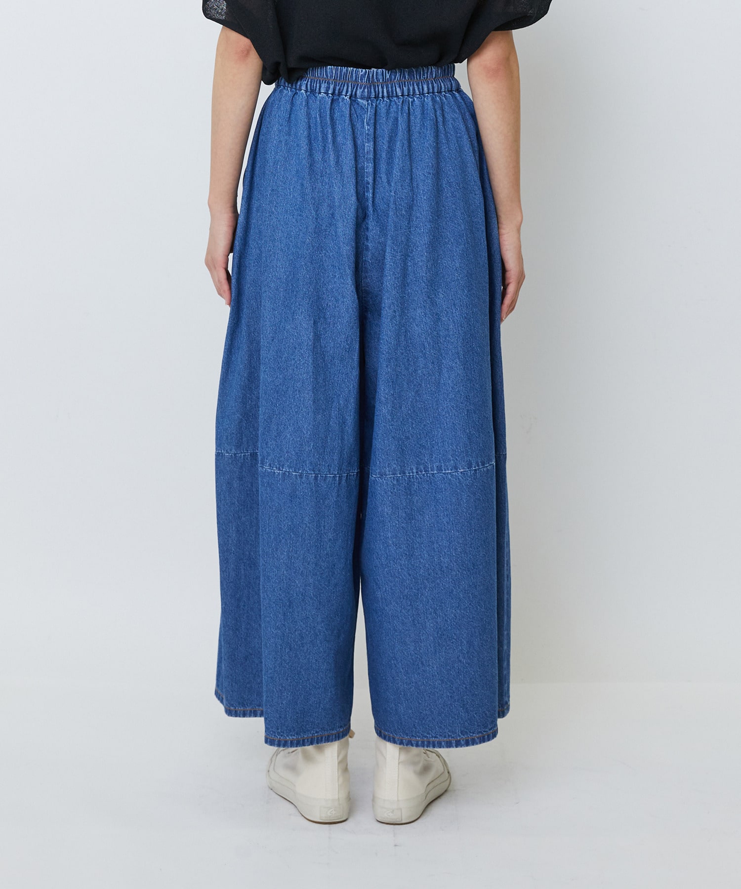 【LOISIR】綿麻ライトデニムボトルシルエットパンツ 詳細画像 インディゴブルー 17