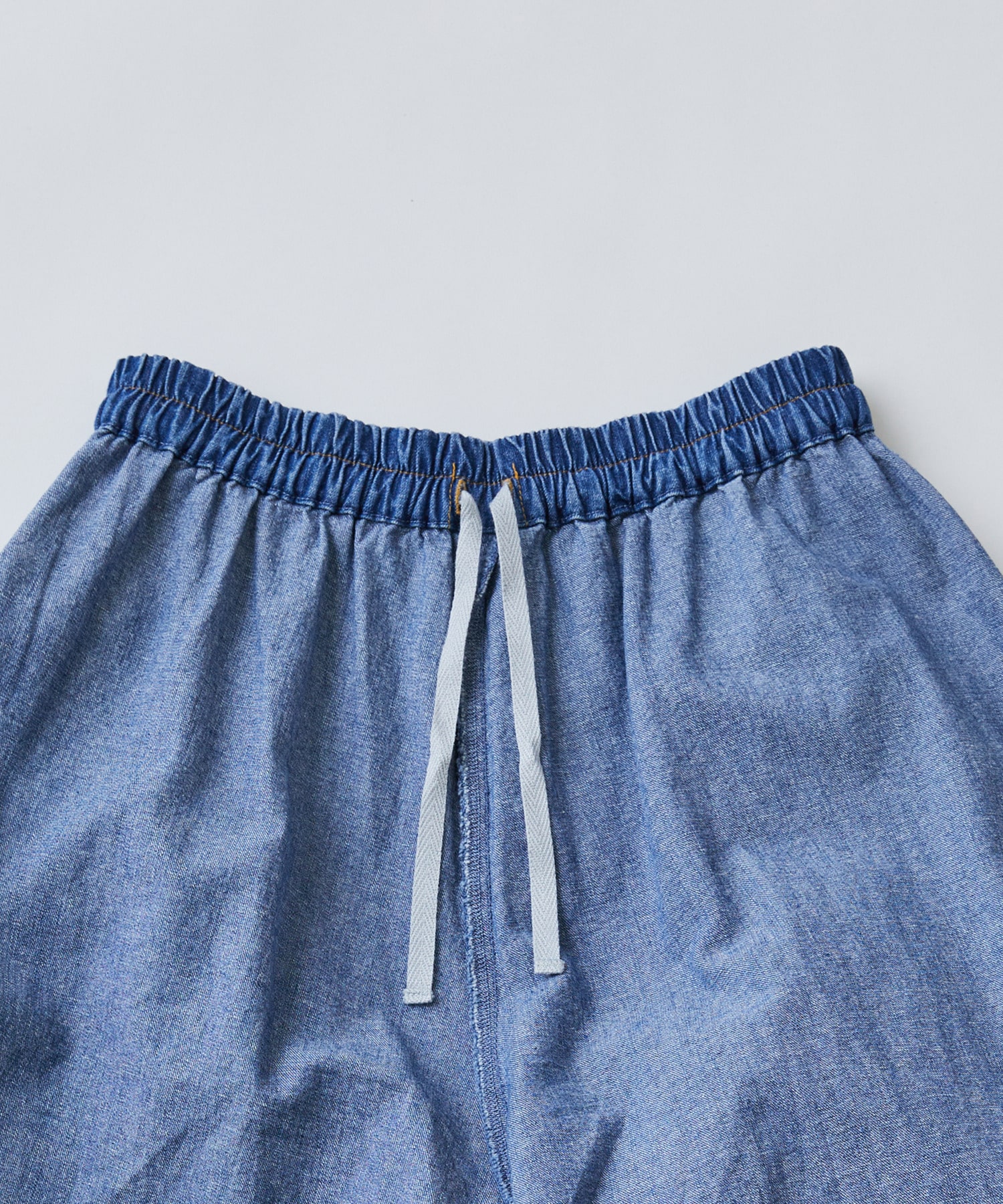 【LOISIR】綿麻ライトデニムボトルシルエットパンツ 詳細画像 インディゴブルー 22