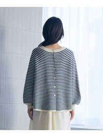 【LOISIR】【2WAY】サーキュラーフレアーカーディガン 詳細画像 ネイビー&times;ホワイト 14