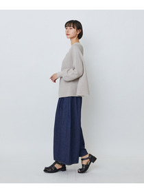 【LOISIR】【2WAY】サーキュラーフレアーカーディガン 詳細画像 ネイビー&times;ホワイト 2