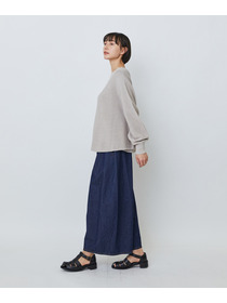 【LOISIR】【2WAY】サーキュラーフレアーカーディガン 詳細画像 ネイビー&times;ホワイト 5