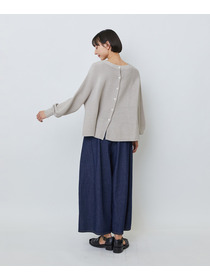 【LOISIR】【2WAY】サーキュラーフレアーカーディガン 詳細画像 ネイビー&times;ホワイト 6