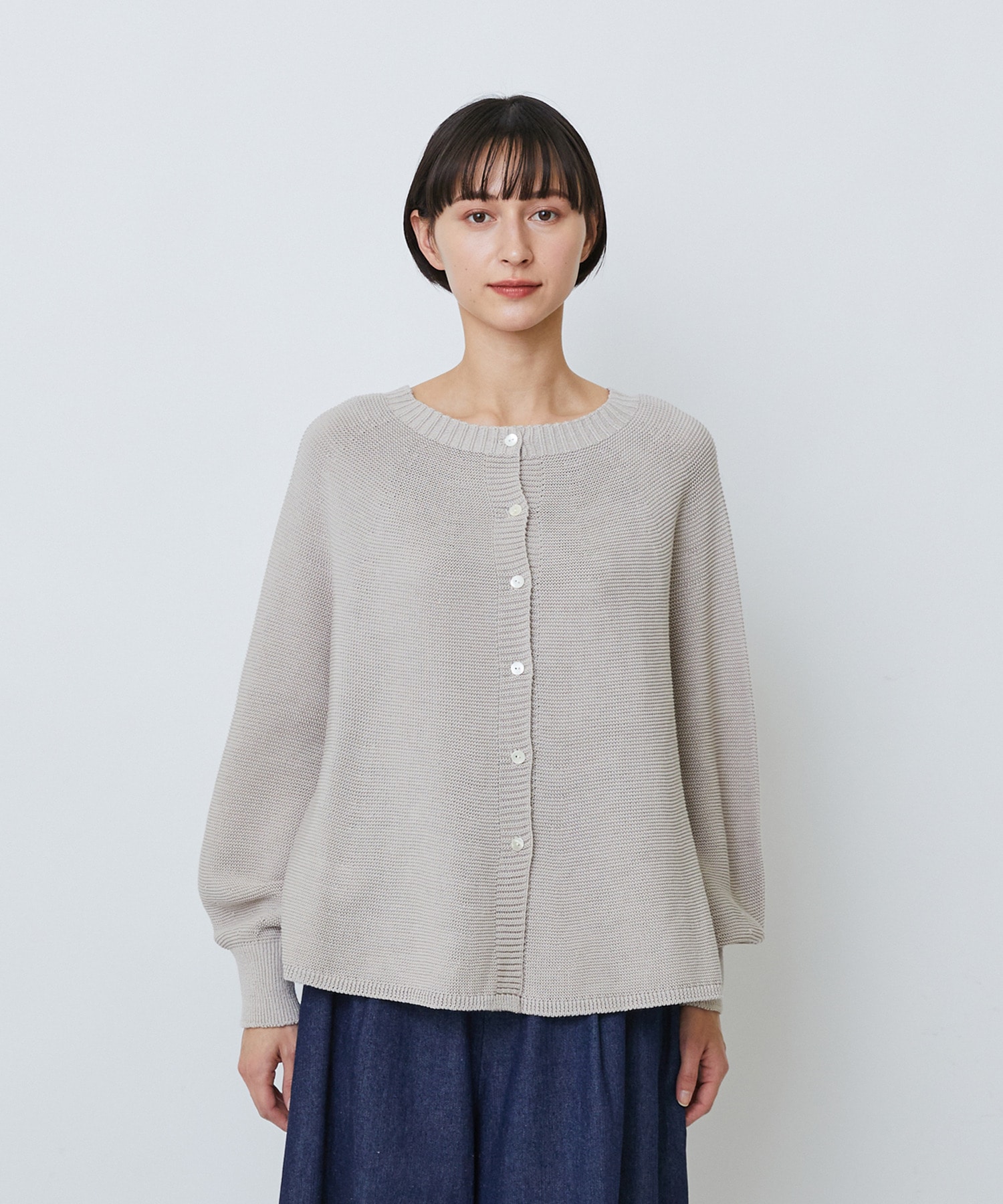 【LOISIR】【2WAY】サーキュラーフレアーカーディガン 詳細画像 ネイビー&times;ホワイト 15