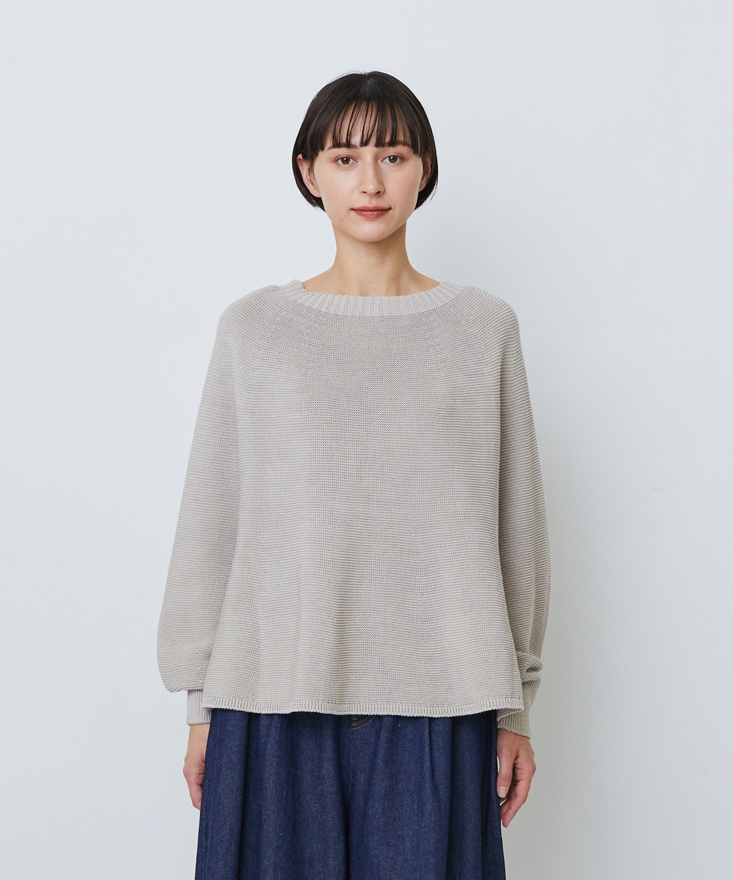 【LOISIR】【2WAY】サーキュラーフレアーカーディガン 詳細画像 ネイビー&times;ホワイト 18