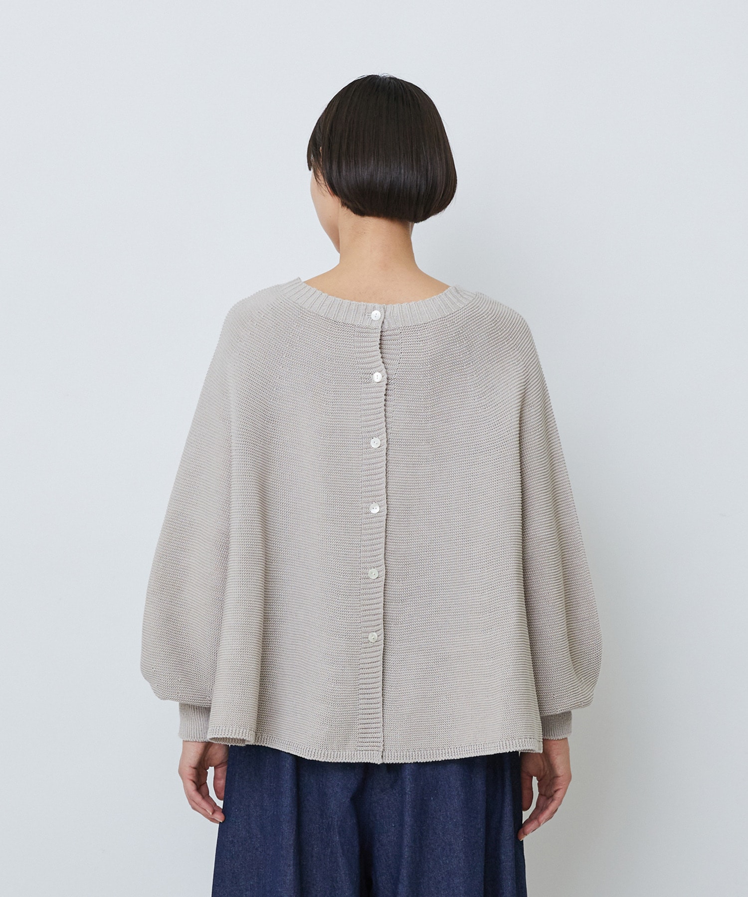 【LOISIR】【2WAY】サーキュラーフレアーカーディガン 詳細画像 ネイビー&times;ホワイト 20