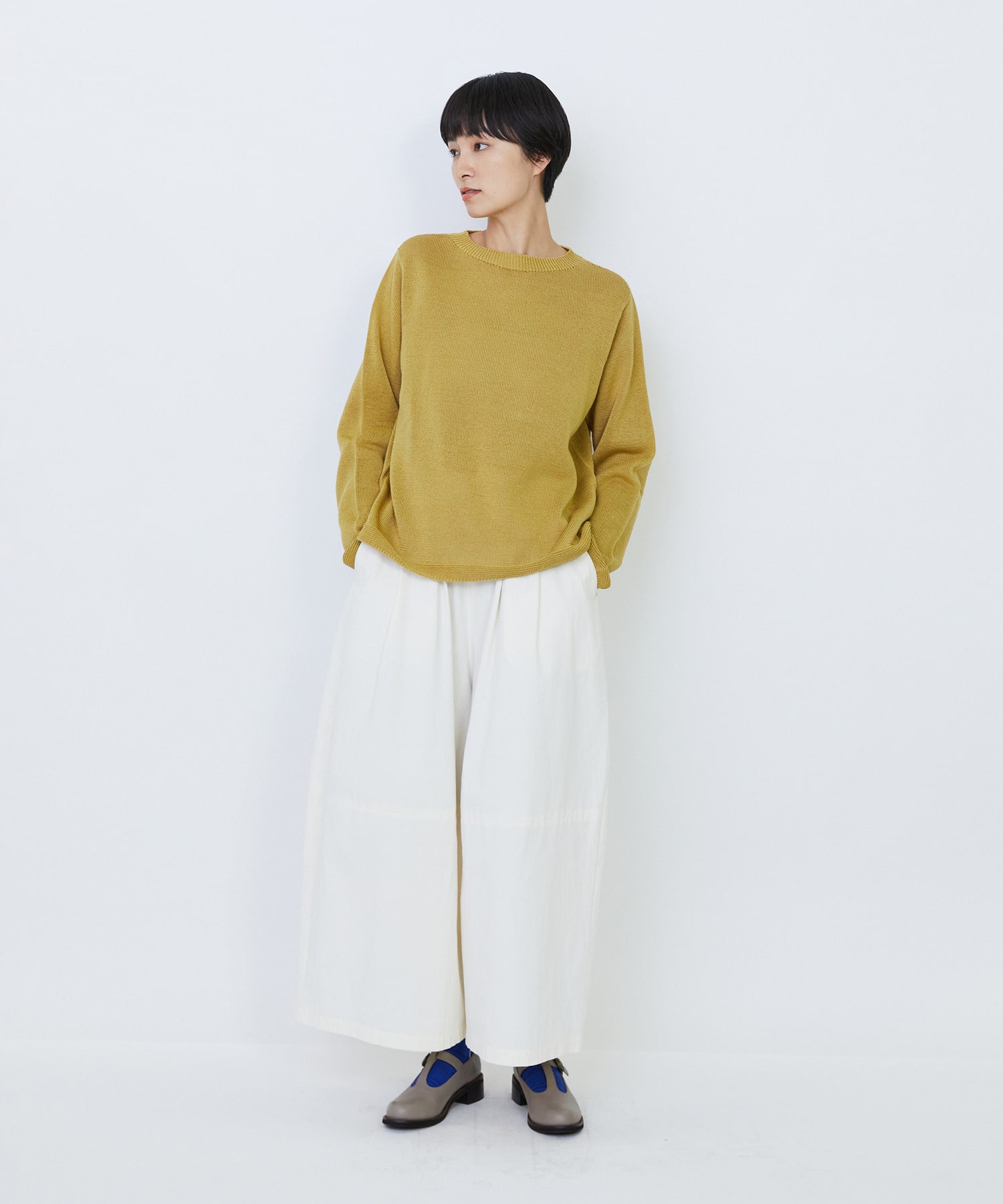 【LOISIR】クルーネックプルオーバー 詳細画像 ネイビー&times;ホワイト 2