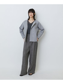 【LOISIR】コットン裏毛クルーネックジャケット 詳細画像 グレー 1