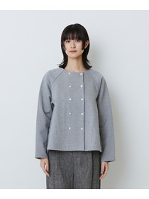 【LOISIR】コットン裏毛クルーネックジャケット 詳細画像 グレー 12