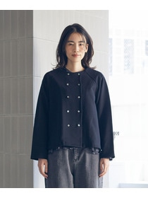 【LOISIR】コットン裏毛クルーネックジャケット 詳細画像 グレー 15