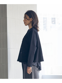 【LOISIR】コットン裏毛クルーネックジャケット 詳細画像 グレー 16