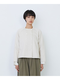 【LOISIR】コットン裏毛クルーネックジャケット 詳細画像 グレー 18