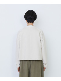 【LOISIR】コットン裏毛クルーネックジャケット 詳細画像 グレー 20