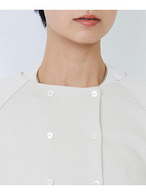 【LOISIR】コットン裏毛クルーネックジャケット 詳細画像 グレー 21