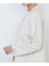 【LOISIR】コットン裏毛クルーネックジャケット 詳細画像 グレー 23