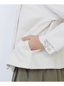 【LOISIR】コットン裏毛クルーネックジャケット 詳細画像 グレー 24