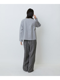 【LOISIR】コットン裏毛クルーネックジャケット 詳細画像 グレー 4