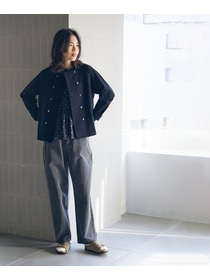 【LOISIR】コットン裏毛クルーネックジャケット 詳細画像 グレー 6