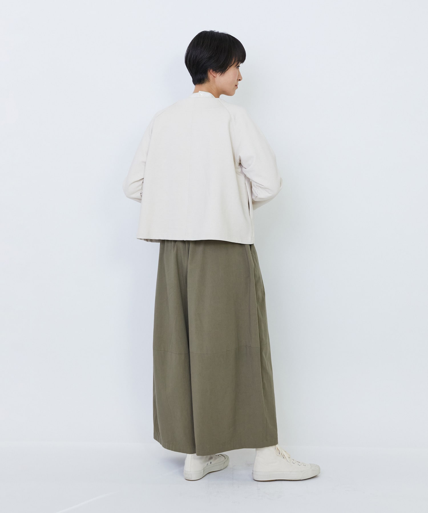 【LOISIR】コットン裏毛クルーネックジャケット 詳細画像 グレー 11