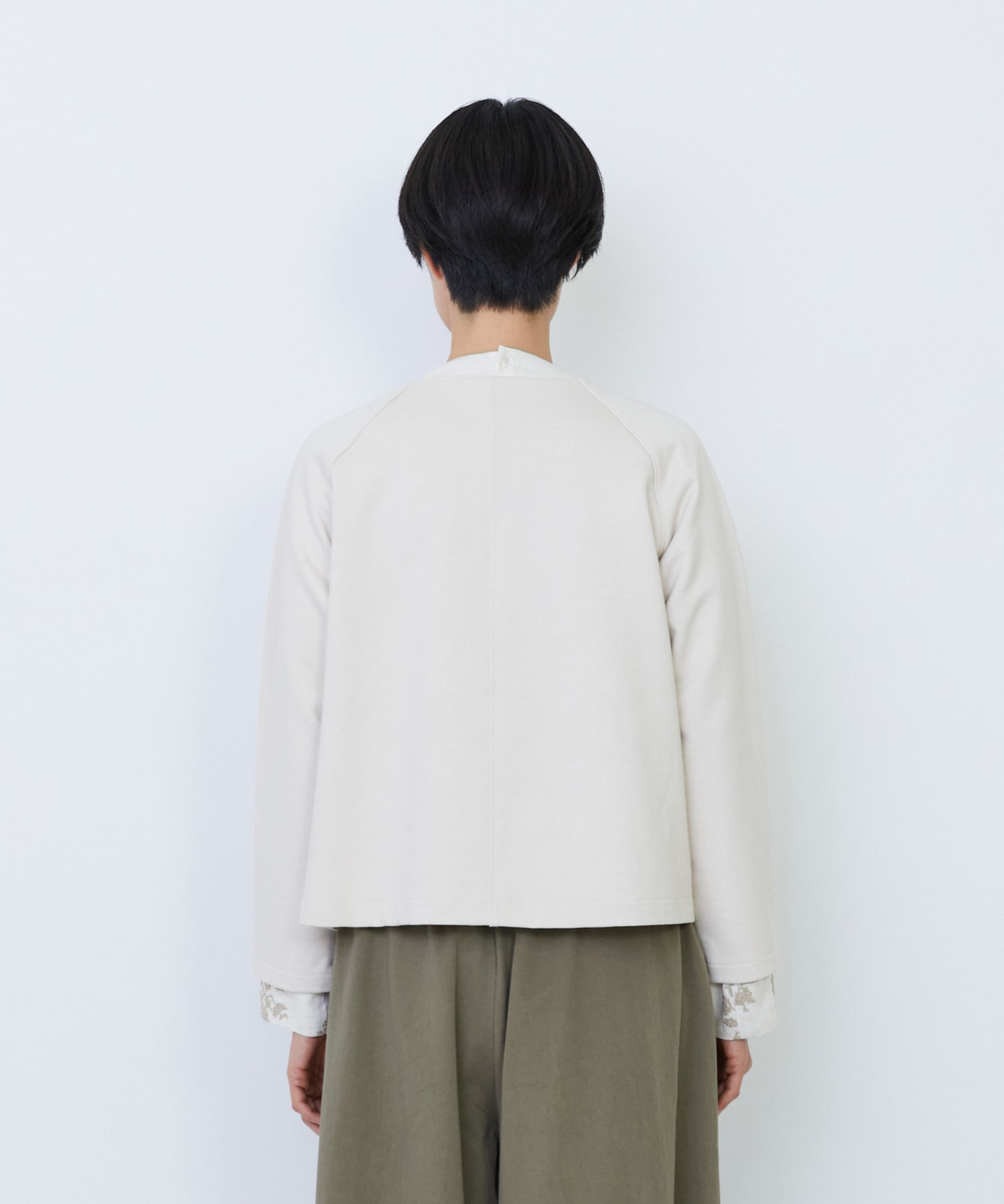 【LOISIR】コットン裏毛クルーネックジャケット 詳細画像 グレー 20