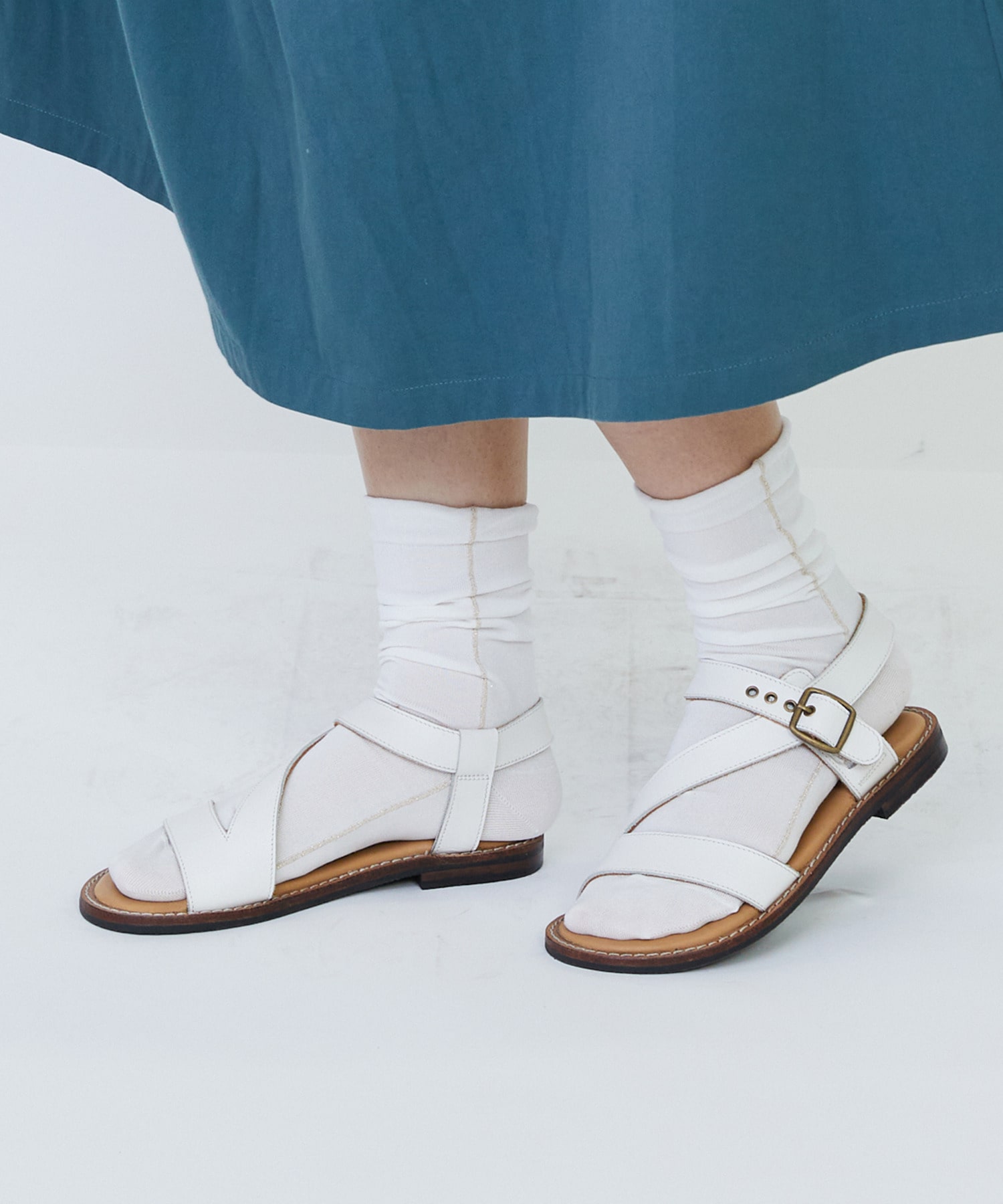 【LOISIR】サイドラインソックス 詳細画像 グリーン 2